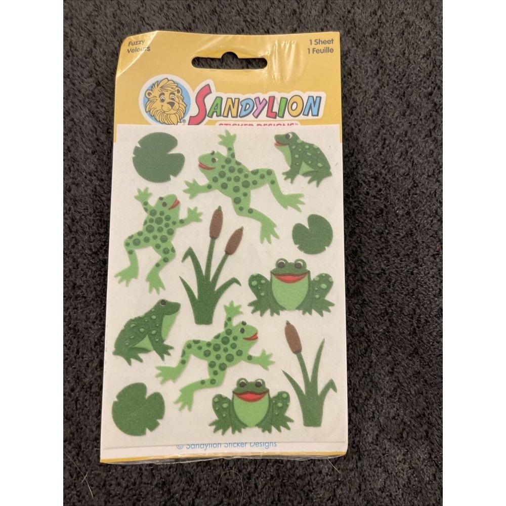 New Pack Of Sandylion Fuzzy Frog Stickers 1 Sheet J12